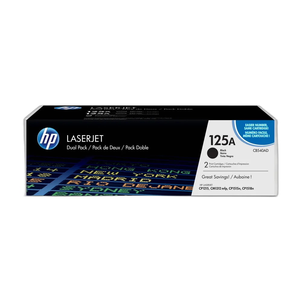 HP 125A Black Twin Pack - CB540AD