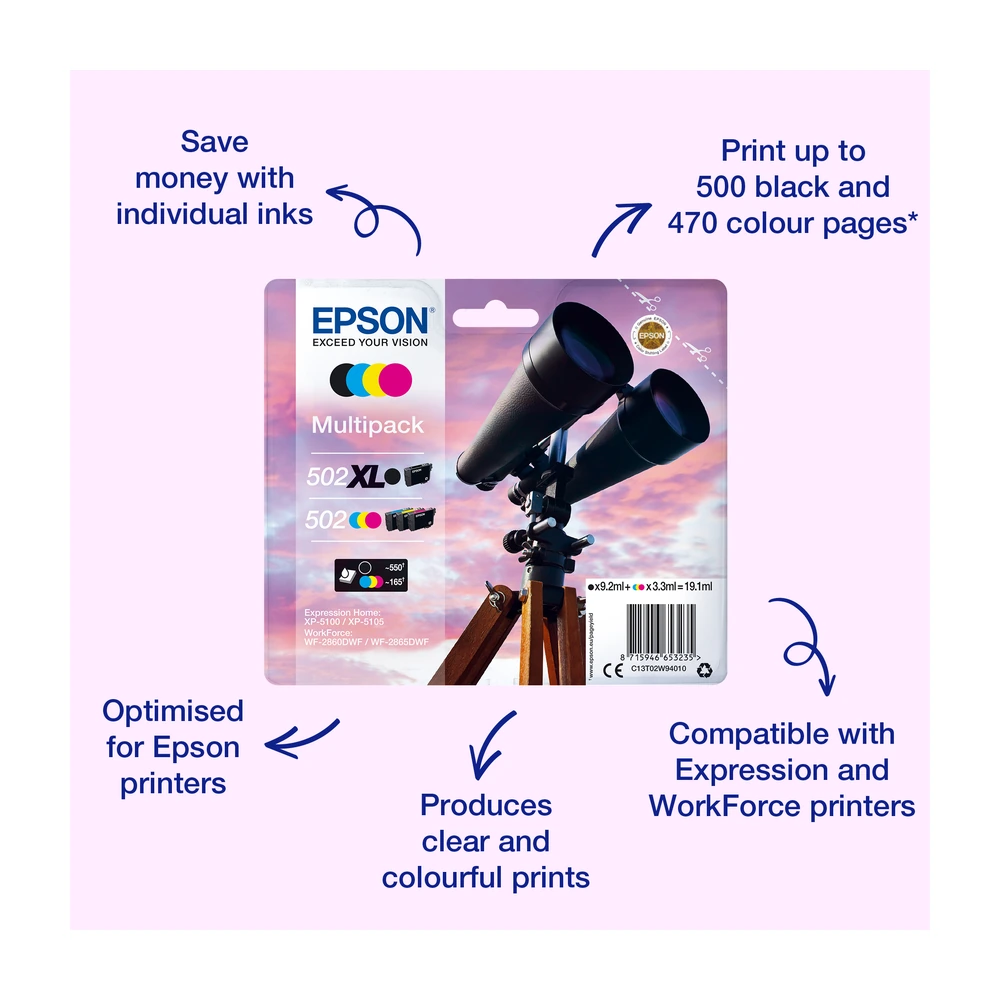 Epson T02V6 Ink Cartridge Multipack - C13T02V64510