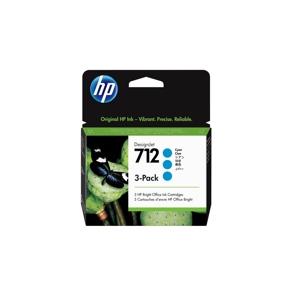 HP 712 Cyan Tri-Pack - 3ED77A
