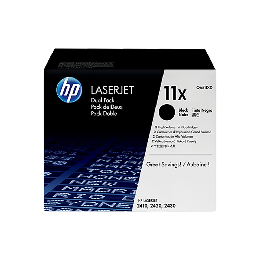 HP 11X Black High Yield Twin Pack - Q6511XD
