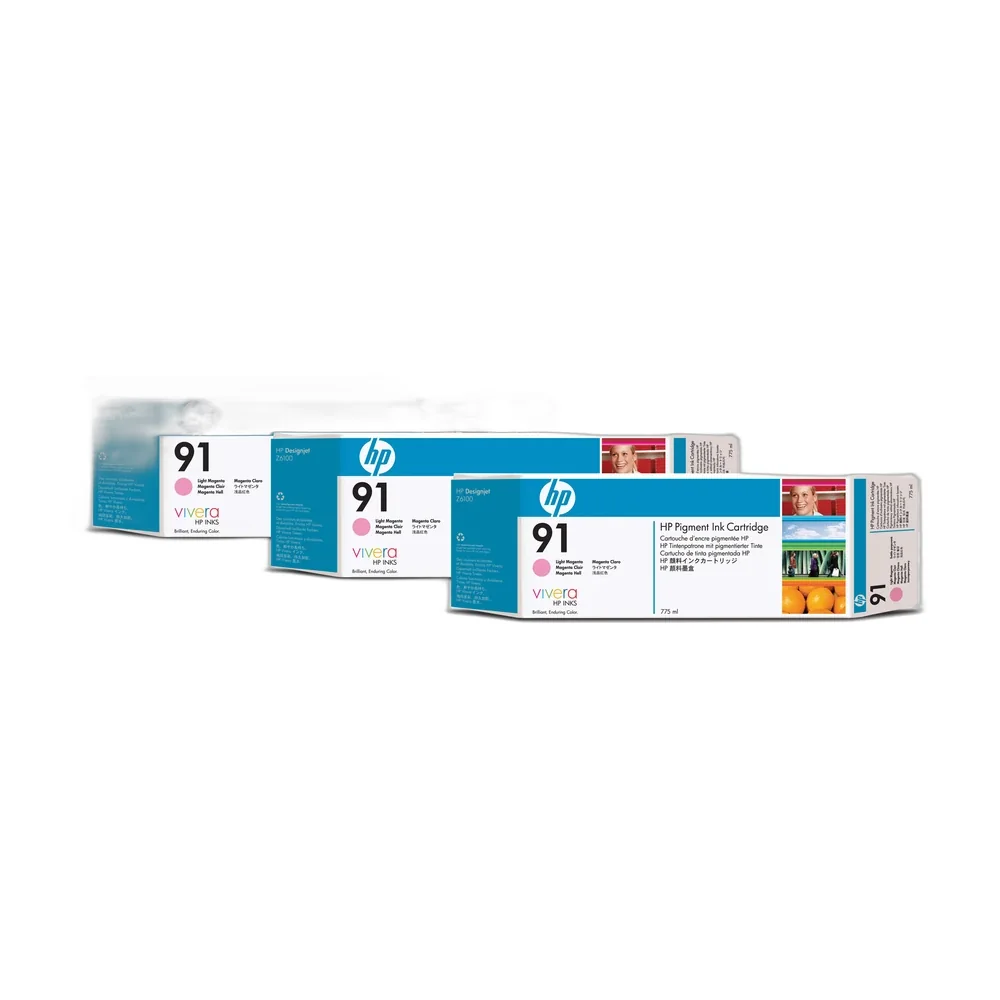 HP 91 Light Magenta Ink Cartridge Triple Pack (3 x 775ml) - C9487A
