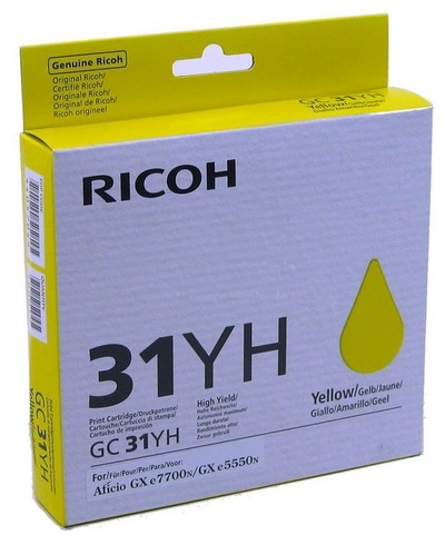 Ricoh RHGC31H Yellow High Capacity Ink Cartridge