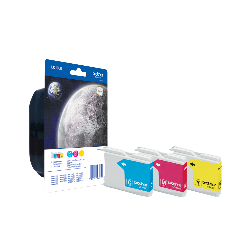 Brother LC1000 Tri-Pack Ink Cartridge Multipack - LC1000RBWBPDR