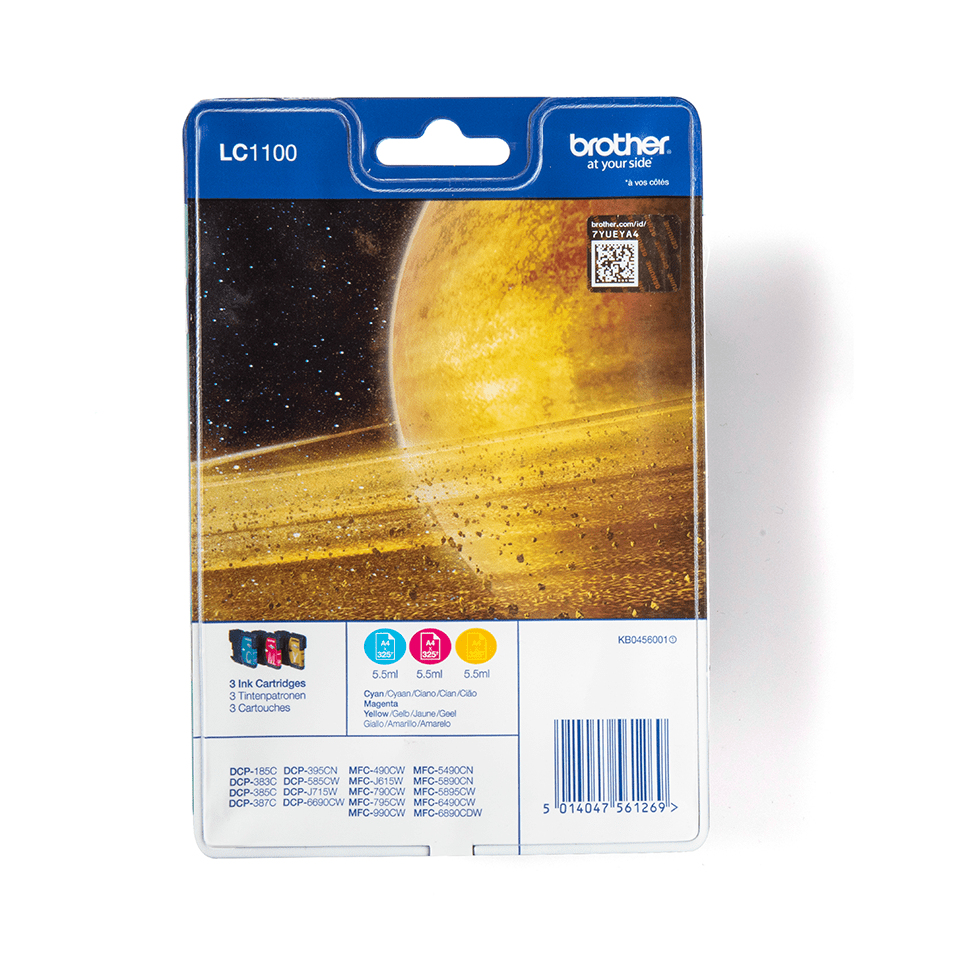 Brother LC1100 Tri-Pack Ink Cartridge Multipack - LC1100RBWBP