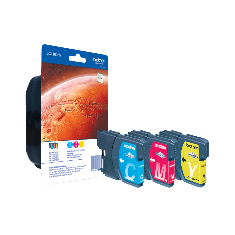 Brother LC1100 Tri-Pack Ink Cartridge Multipack - LC1100HYRBWBP