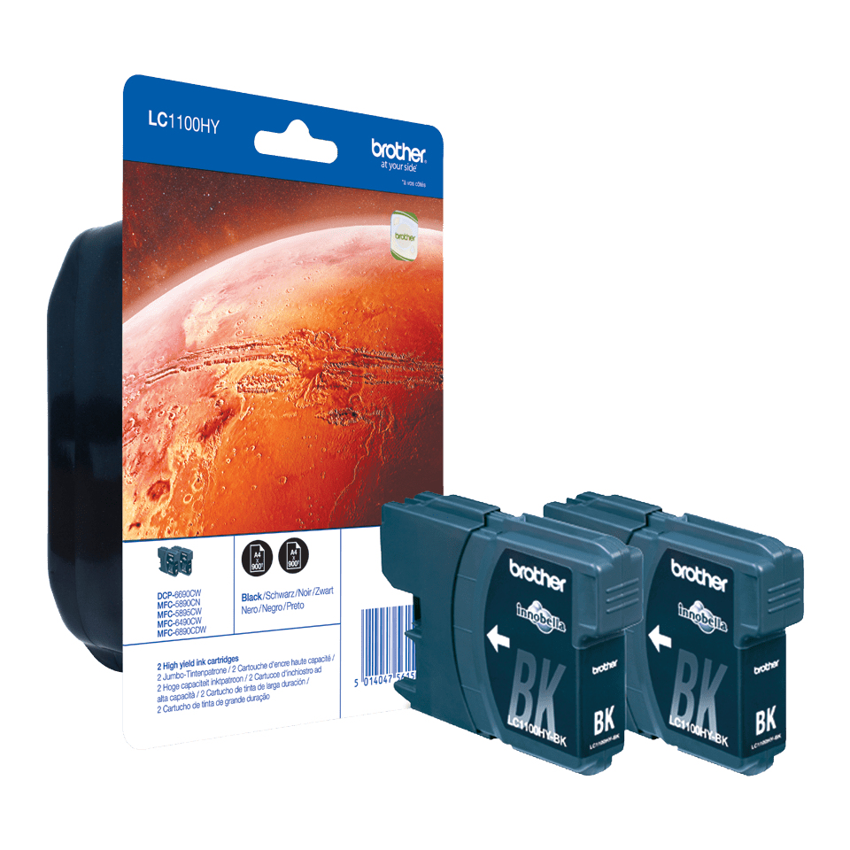 Brother LC1100 Black Twin Pack - LC1100HYBKBP2DR