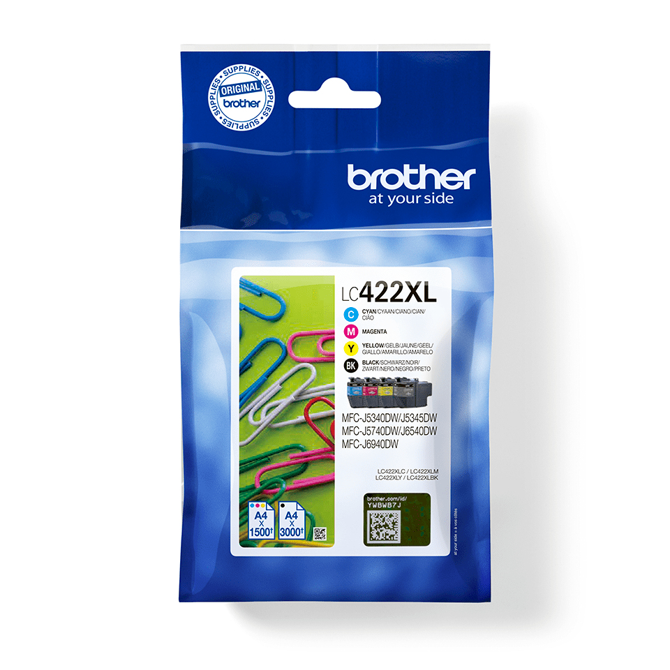 Brother LC422XL Ink Cartridge Multipack - LC422XLVAL