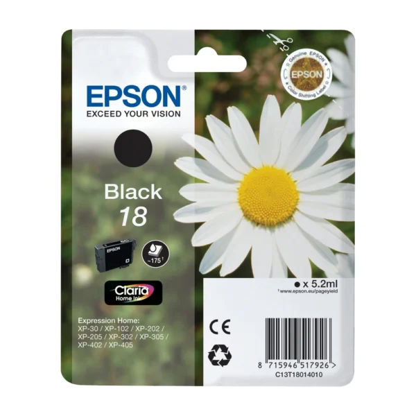 Epson 18 Black Ink Cartridge - C13T18014010