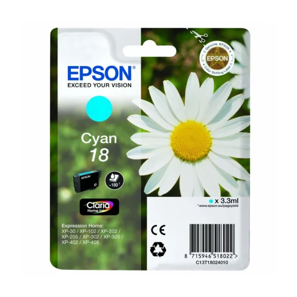 Epson 18 Cyan Ink Cartridge - C13T18024010