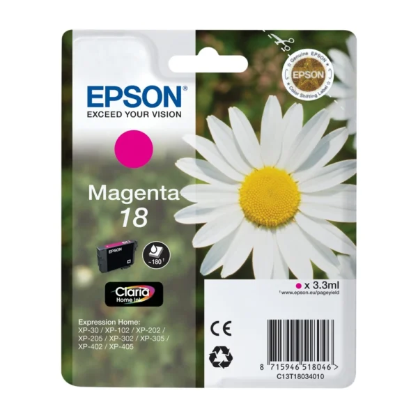 Epson 18 Magenta Ink Cartridge - C13T18034010