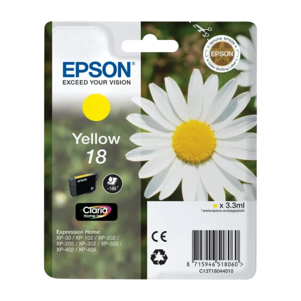 Epson 18 Yellow Ink Cartridge - C13T18044010