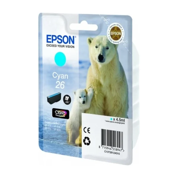Epson 26 Cyan Ink Cartridge - C13T26124010