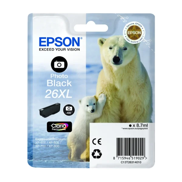 Epson T2631 Photo Black Ink Cartridge - C13T26314010