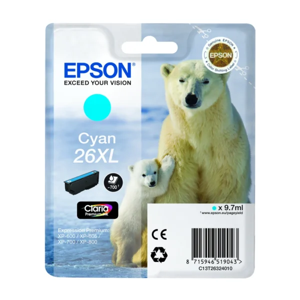 Epson T2632 Cyan Ink Cartridge - C13T26324010