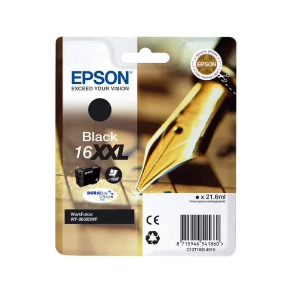 Epson T1681 Black High Capacity Ink Cartridge - C13T16814020