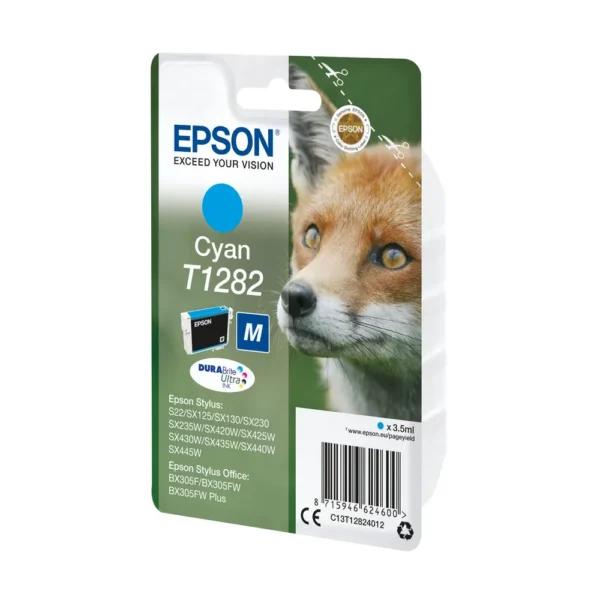 Epson T1282 Cyan Ink Cartridge - C13T12824012