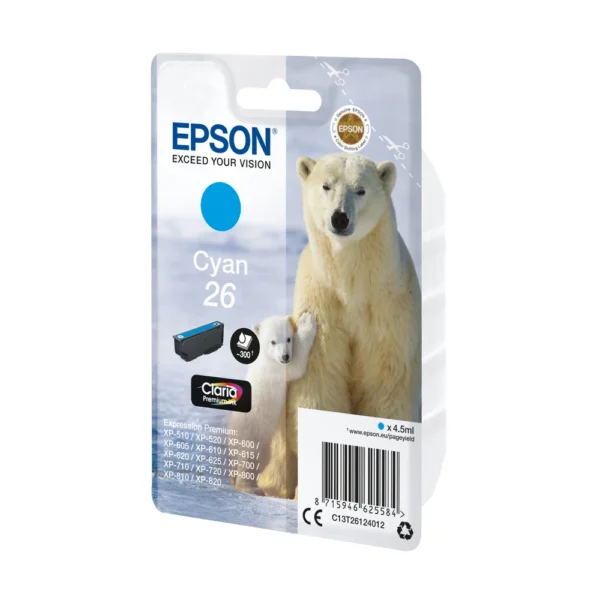 Epson T2612 Cyan Ink Cartridge - C13T26124022