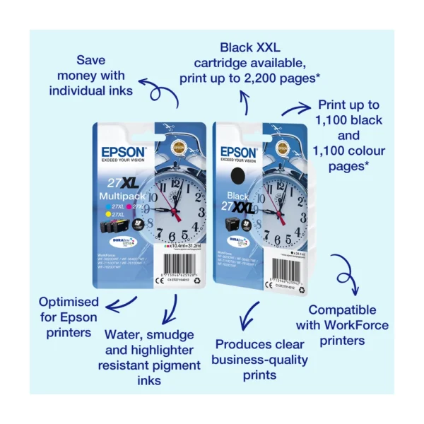 Epson T2705 High Capacity Black Ink Cartridge Multipack - C13T27054022