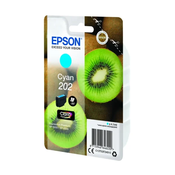Epson T02F2 Cyan Ink Cartridge - C13T02F24020