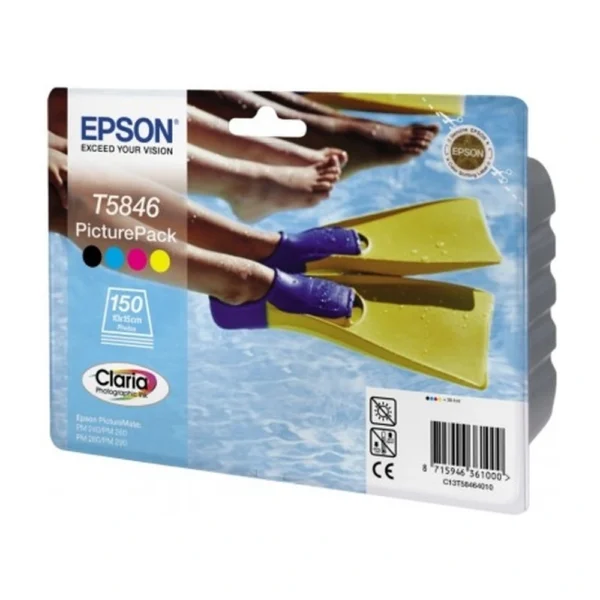 Epson T5846 Black, Cyan, Magenta, Yellow Ink Cartridge - C13T58464020