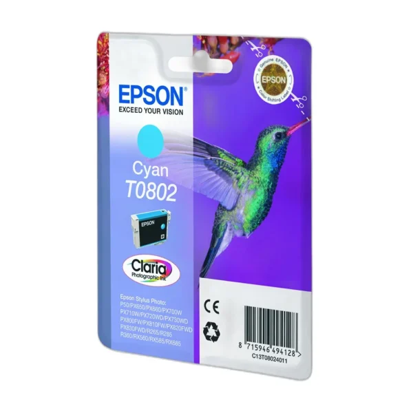 Epson T0802 Cyan Ink Cartridge - C13T080240