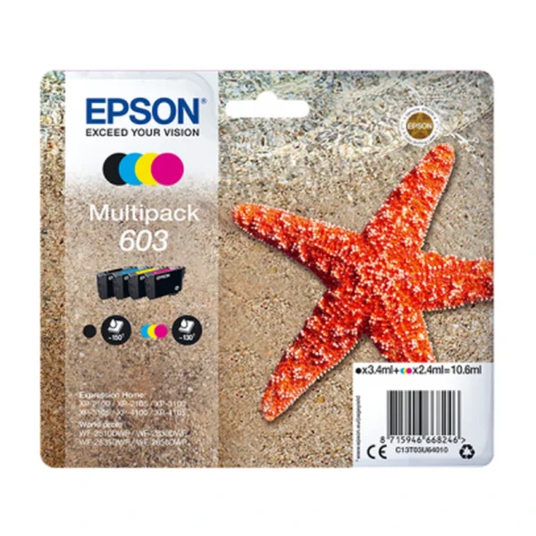 Epson T03U6 Black Ink Cartridge Multipack - C13T03U640