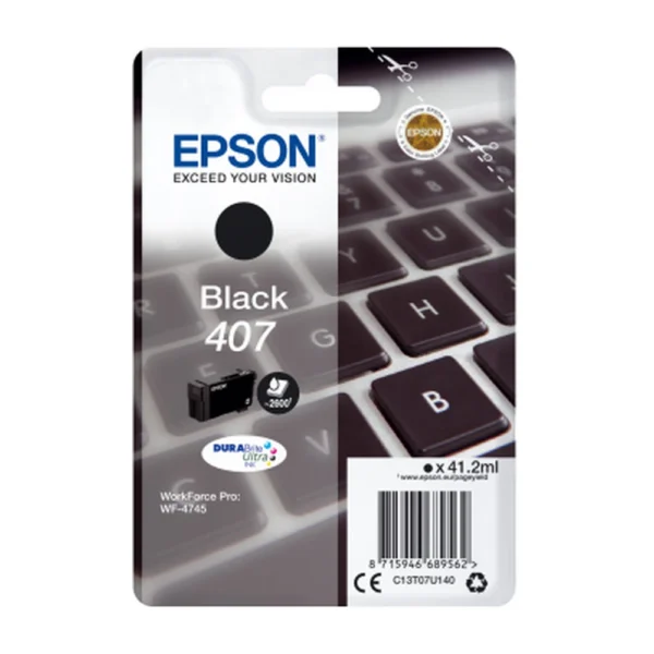 Epson 407L Black High Capacity Ink Cartridge - C13T07U140