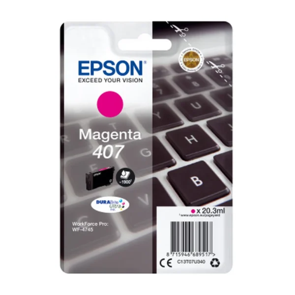 Epson 407L Magenta High Capacity Ink Cartridge - C13T07U340