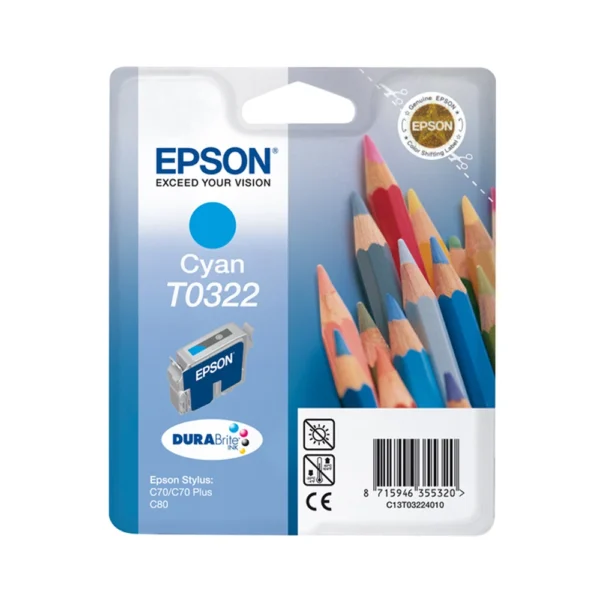 Epson T0322 Cyan Ink Cartridge - C13T03224010