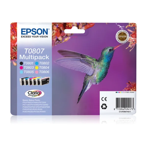Epson T0807 Ink Cartridge Multipack - C13T08074021